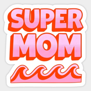 Super Mom Retro Summer Design Sticker